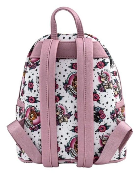 Loungefly Disney Bambi Thumper Tattoo Print Hearts Mini Backpack NWT